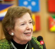 Keynote speaker Mary Robinson, former President of Ireland and current head of the Mary Robinson Foundation – Climate Justice, discusses the importance of climate change, gender equality and food security for sustainable global development.