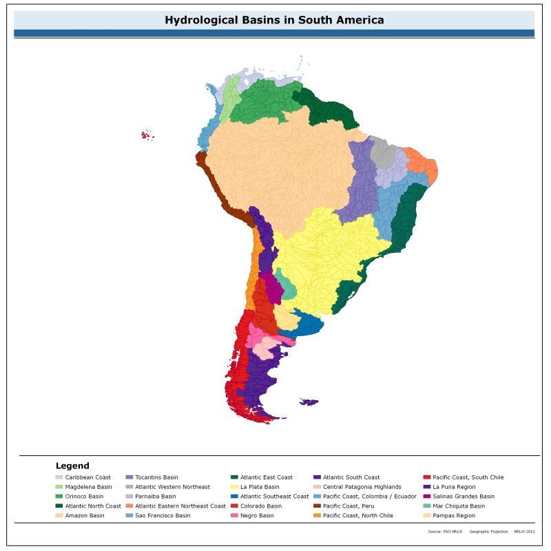 South America Map Bodies Of Water Map 2746