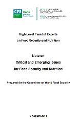 HLPE-FSN Note on critical and emerging issues for food security and nutrition