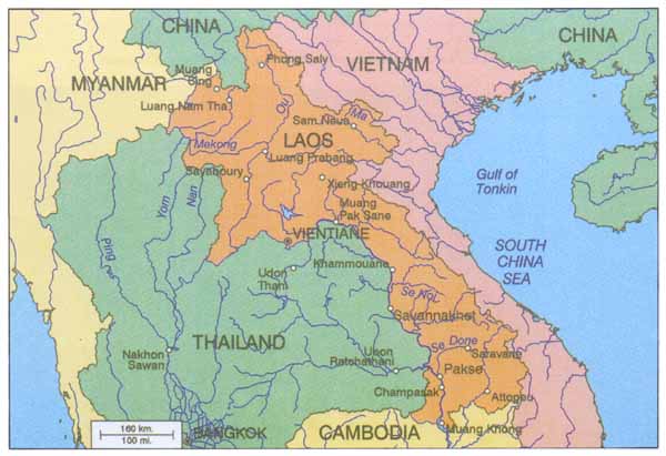 Map of Lao PDR.