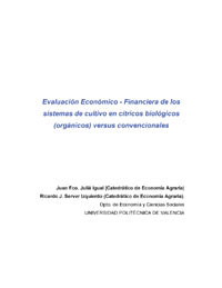 Evaluación Económico - Financiera de los sistemas de cultivo en cítricos biológicos (orgánicos) versus convencionales