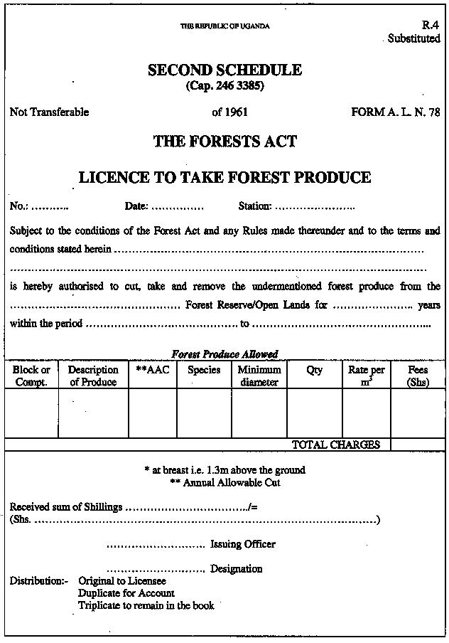 Modle de licence d'enlevement des produits forestier
