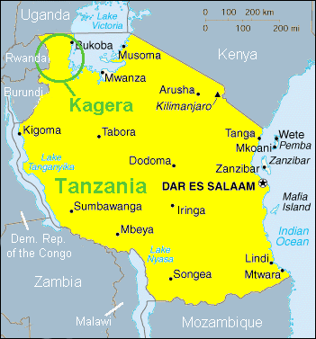 Map of Tanzania - Click for Country Profile