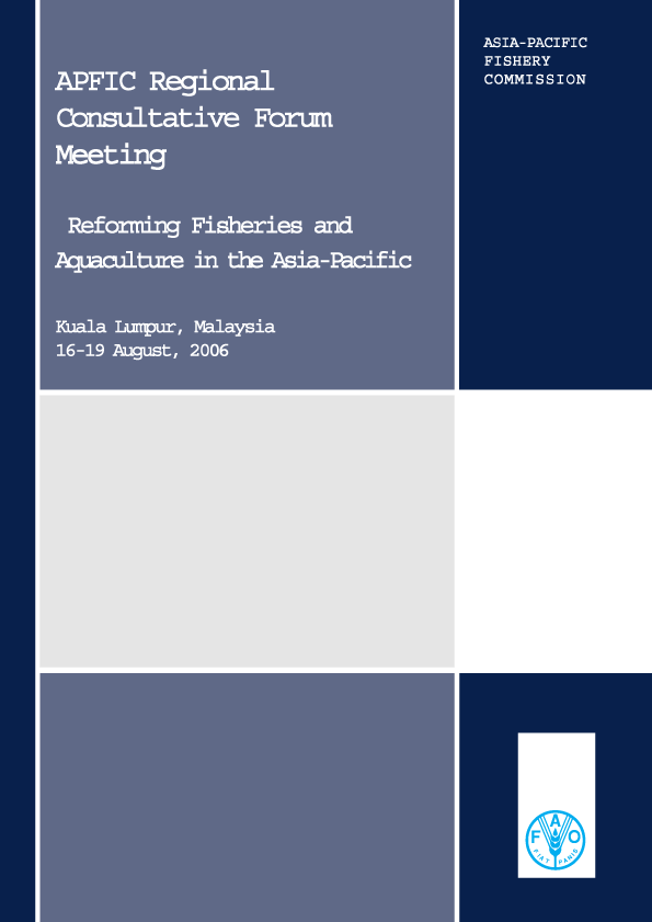 Apfic Regional Consultative Forum Meeting Reforming fisheries and aquaculture in the Asia-Pacific