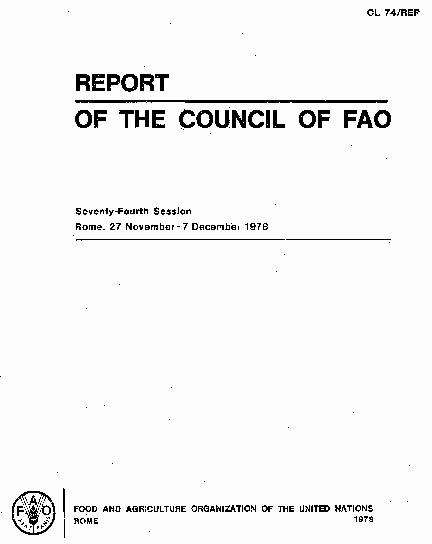 REPORT OF THE COUNCIL OF FAO