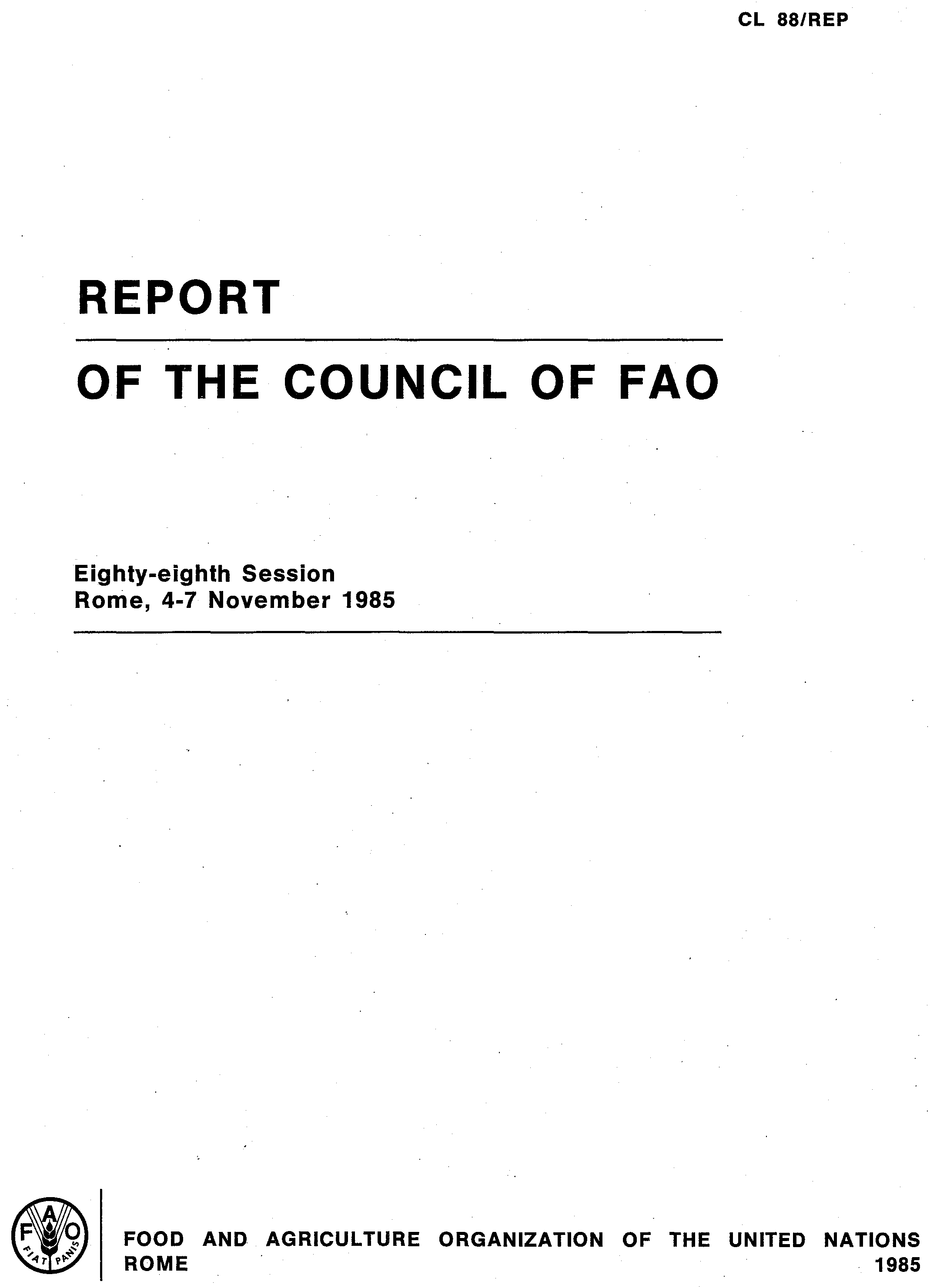  REPORT OF THE COUNCIL OF FAO 