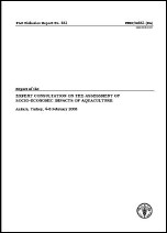 Report of the Expert Consultation on the Assessment of Socio-economic Impacts of Aquaculture. Ankara, Turkey, 4-8 February 2008.