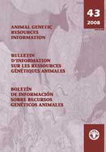 ANIMAL GENETIC RESOURCES INFORMATION 43/2008