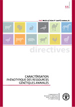 Caractérisation 
phénotypique des ressources 
génétiques animales