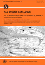 FAO species catalogue. Vol.15. Snake mackerels and cutlassfishes of the world (Families Gempylidae and Trichiuridae). An annotated and illustrated catalogue of the snake mackerels, snoeks, escolars, gemfishes, sackfishes, domine, oilfish, cutlassfishes