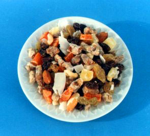 Figure 70: Dried Fruit and Nuts Mixtures including Dates. Raw trail mix.