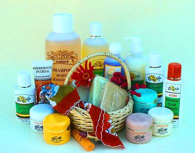 Display of various cosmetic products <b>containing one or more primary bee products.