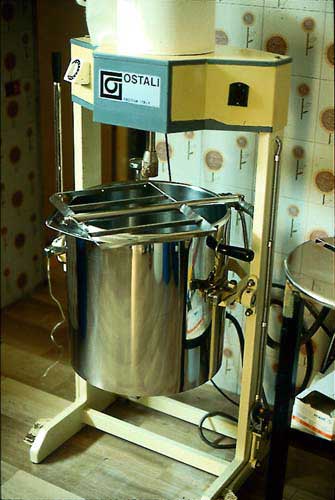 A simple, small to medium size paddle mixer with water jacketed bowl for temperature control of the mix. During operation, the paddles are equipped with plastic scrapers which allow very close contact between paddle and vessel, thus avoiding any "dead" spaces. 