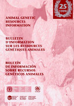 animal genetic resources information - bulletin d'information sur les ressources génétiques animales - boletín de información sobre recursos genéticos animales