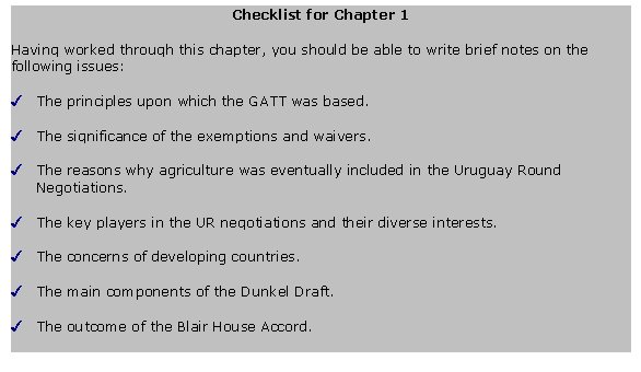 Checklist for Chapter 1