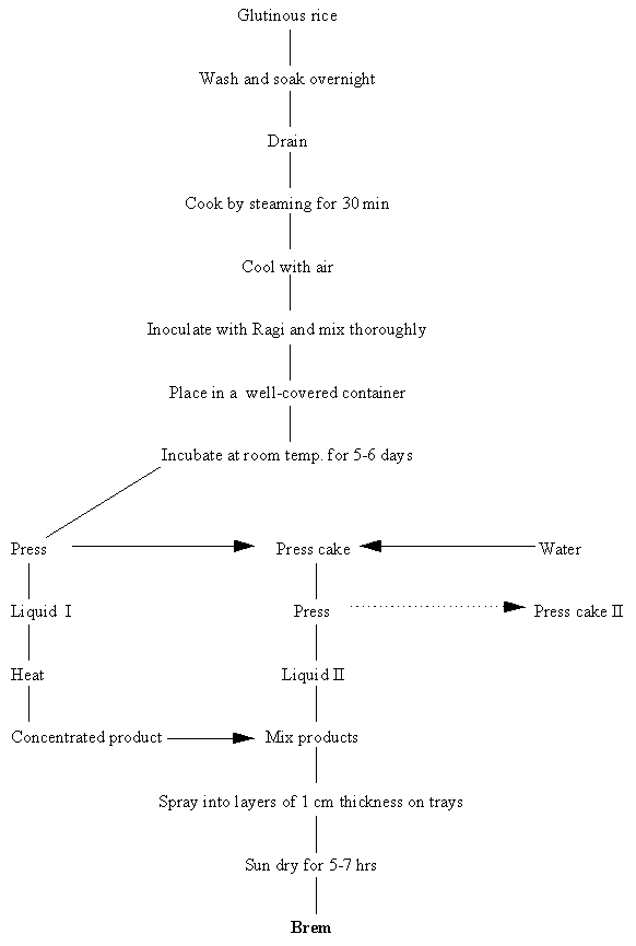 Flow chart for preparation of Indonesian brem  (Steinkraus, 1983)
