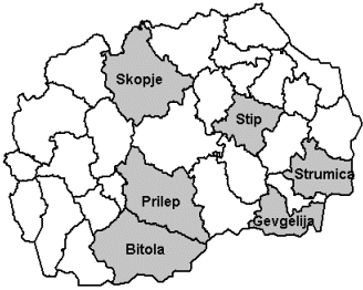 Carte des régions du Kosovo