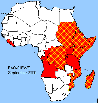 Africa sensitive map