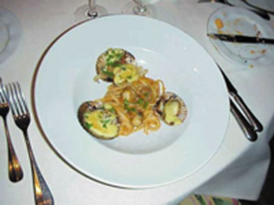  Scallop served in a restaurant in Bermuda