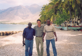 Valerio (middle) in Haiti with Mr A.B. Monizi (left) and Mr J.P. Dimanche (right) during a project backstopping mission
