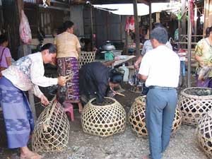 Local live poultry market in the Lao People's Democratic Republic