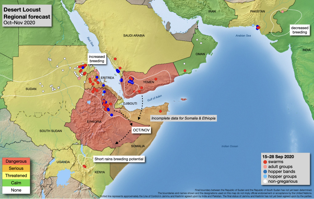 29 septembre. Situation préoccupante dans certaines parties de la Corne de l&#039;Afrique et de la Région centrale