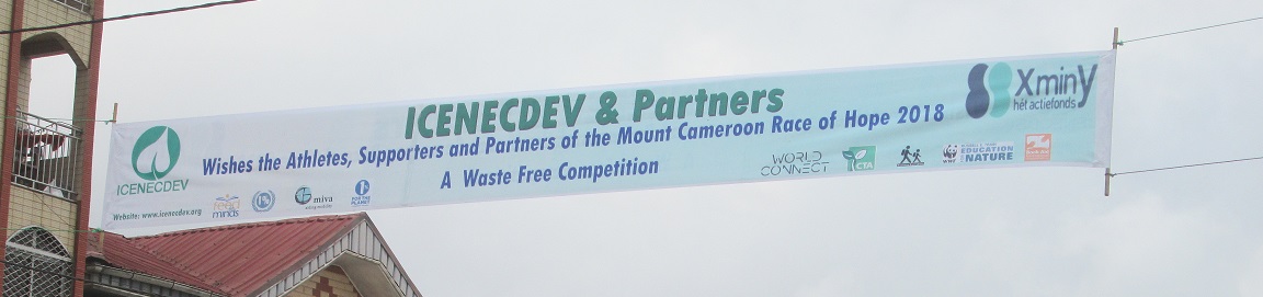 ICENECDEV and its partners organized a campaign to reduce plastic waste during the Mount Cameroon Race of Hope 2018.