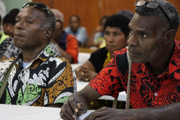 Lead farmers and agripreneurs attending an information session on STREIT Innovation Fund in Wewak. ©FAO-STREIT
