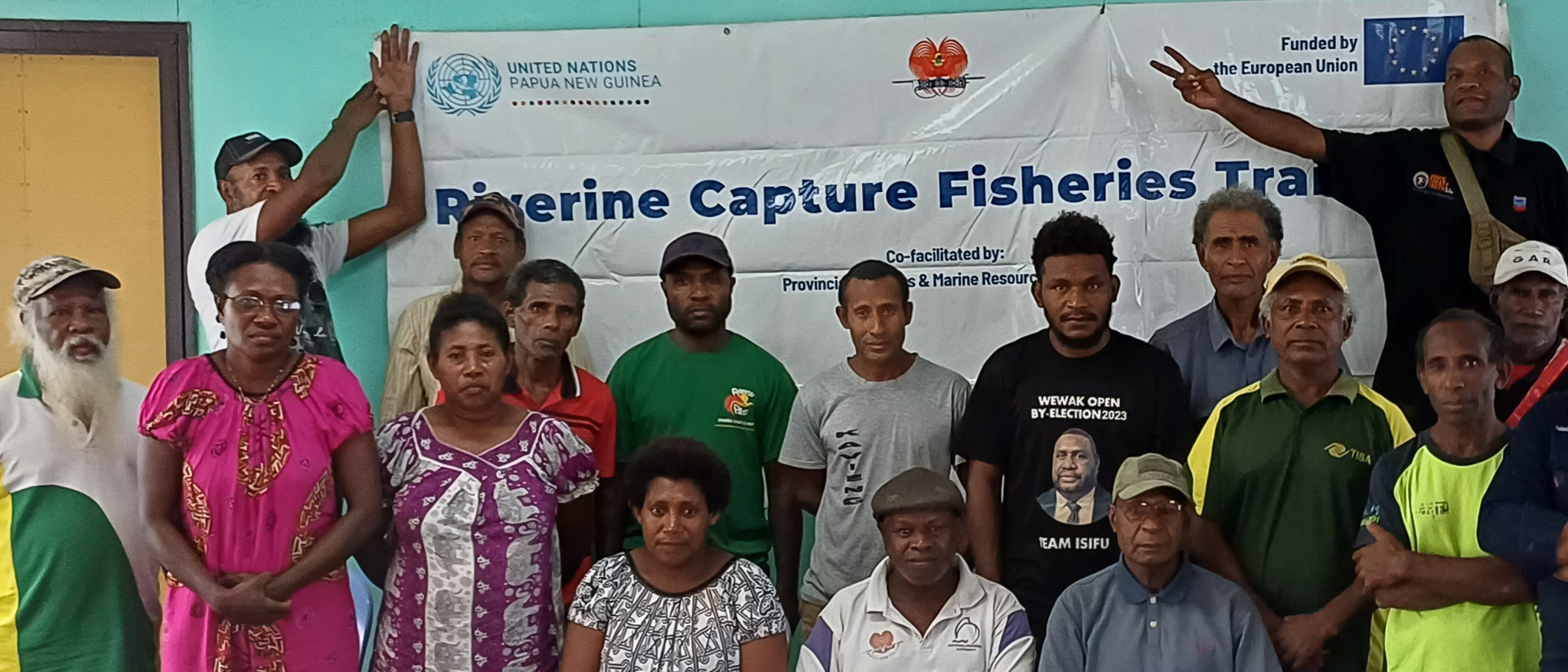 Local coastal fishers attending training workshop organised by FAO under the EU-STREIT PNG Programme