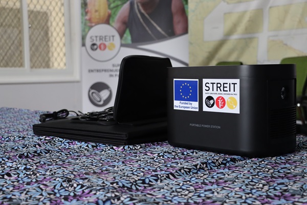 Portable Solar Power Station/Generator provided to Mama Bank mini branches in the Sepik by FAO under the EU-STREIT PNG Programme