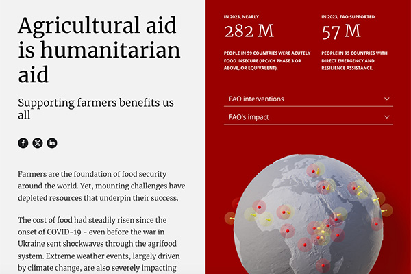 Agricultural aid is humanitarian aid