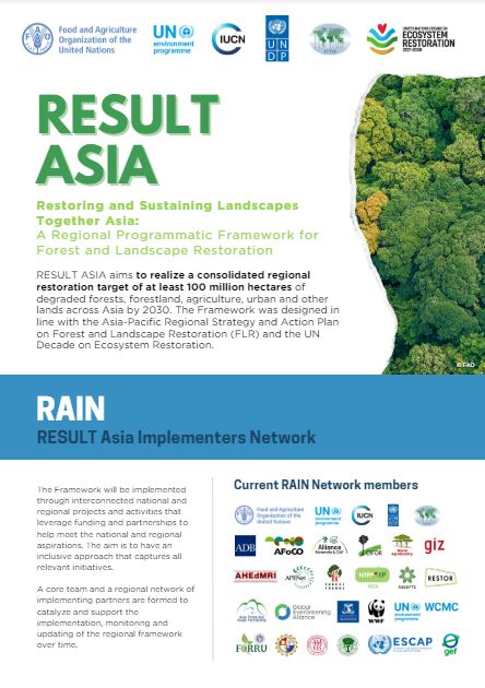Thumbnail of a brochure for the FLR in Asia Programmatic Framework. The link leads to the brochure.