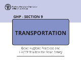 Bonnes pratiques d’hygiène - Section 9 - Transport