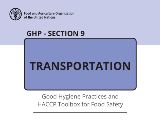 良好卫生规范 -第9节：运输