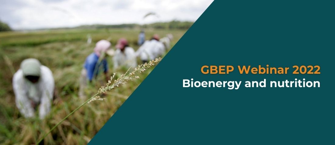 Image saying ''GBEP webinar 2022 Bioenergy and Nutrition''