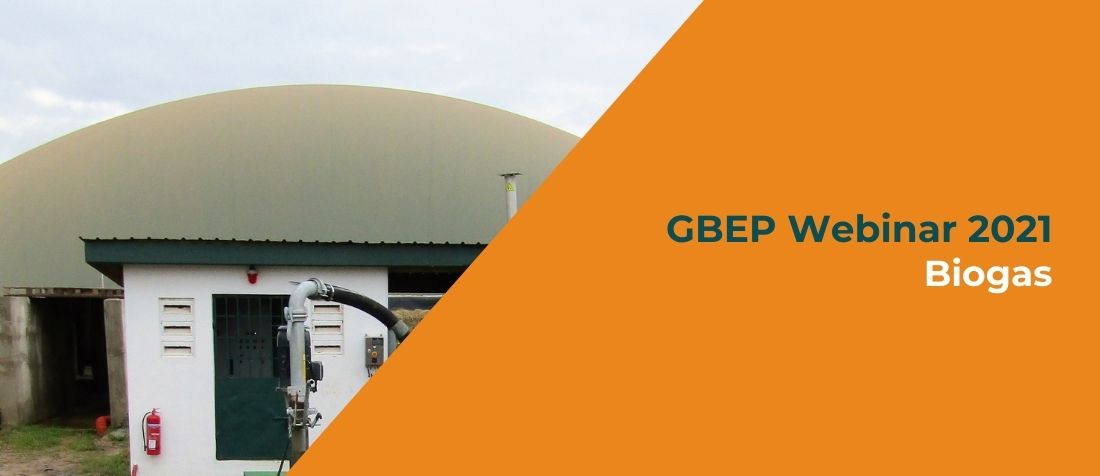 Banner saying: "GBEP Webinar 2021 Biogas"