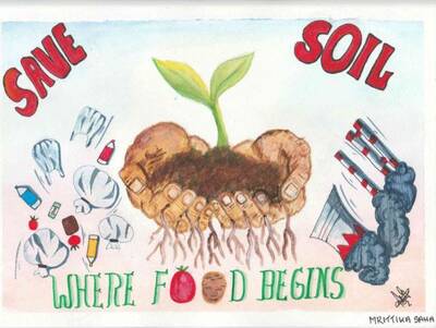 Soil Conservation Poster | Poster drawing, Earth drawings, Handmade poster