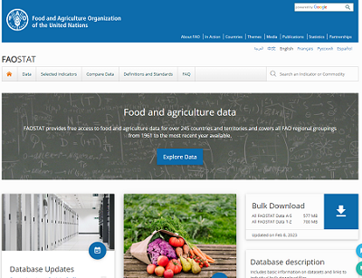 الإحصاءات المتعلقة بالأغذية والزراعة | FAO | منظمة الأغذية والزراعة للأمم  المتحدة